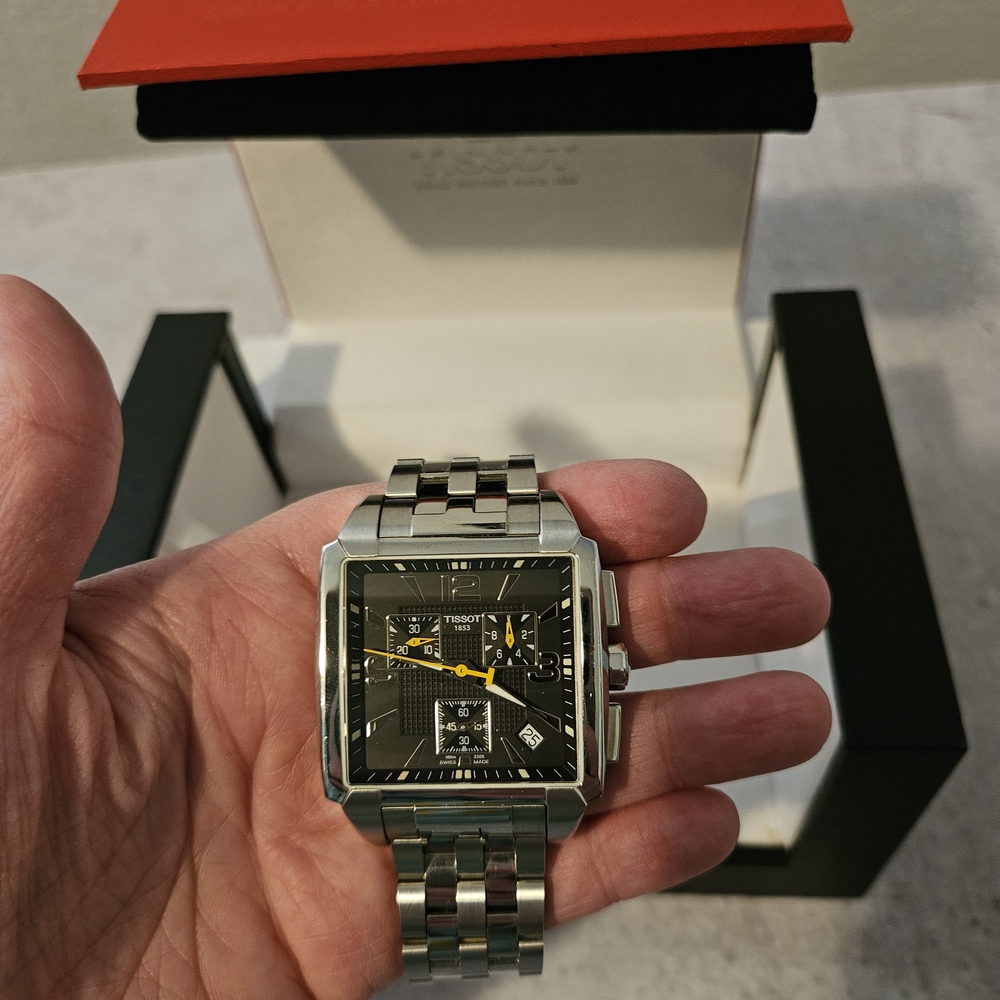 Tissot Men's Silver and Black Watch